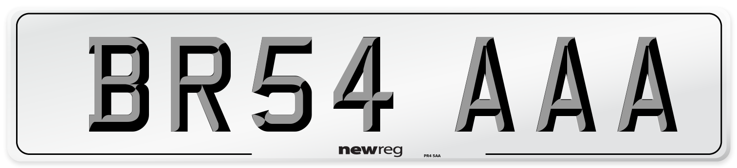 BR54 AAA Number Plate from New Reg